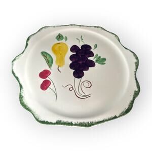 Ridge Southern Pottery | Dessert Platter | Ridge Harvest Pattern | USA made